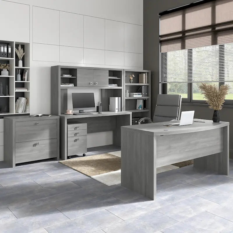 Bureau crédence 60", Stratifié thermofusionné, Compatible forme L/U, ANSI/BIFMA, 5 couleurs, Garantie 3 ans