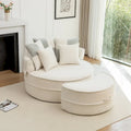 Canapé 3 places en velours avec pouf et 5 oreillers, coussin en éponge à mémoire de forme, entièrement assemblé, canapé de salon moderne, beige, vert, gris