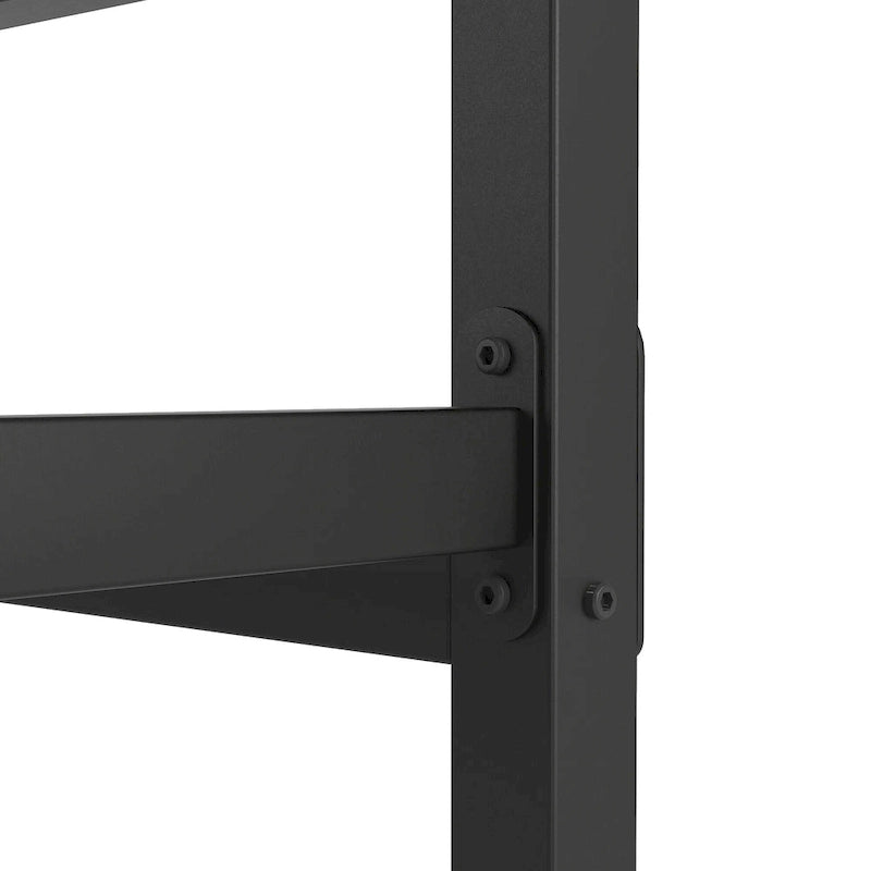 Cadre de lit plateforme en métal avec tête et pied de lit, pas besoin de sommier tapissier, capacité de 300 kg, style moderne, noir, Full/Queen