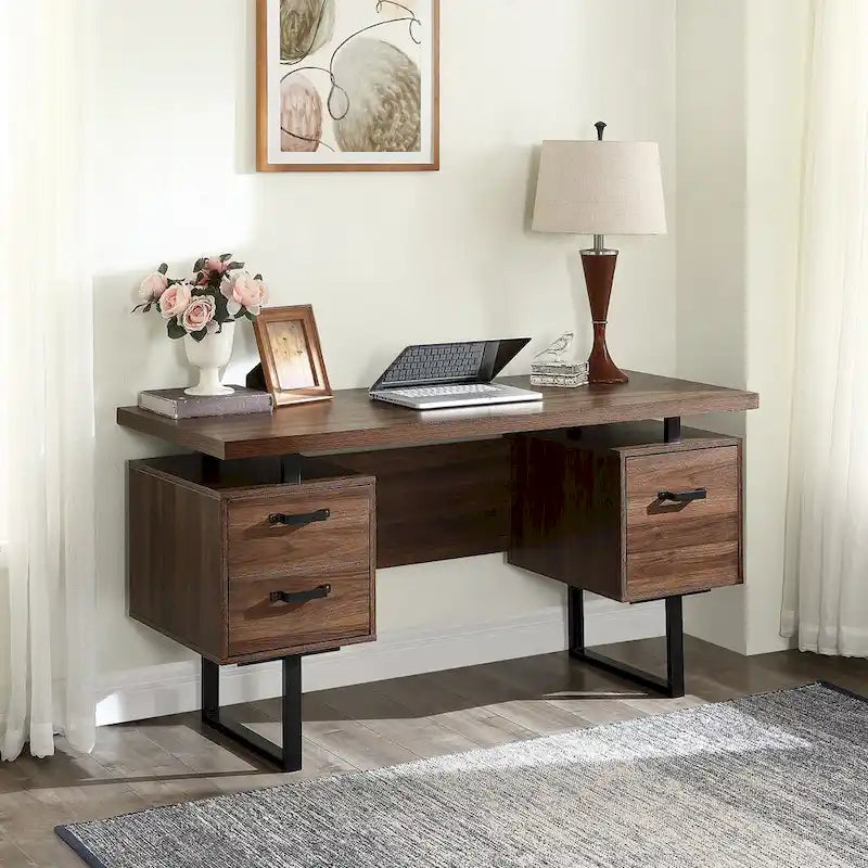 Home Office Computer Desk with Drawers 59 inch