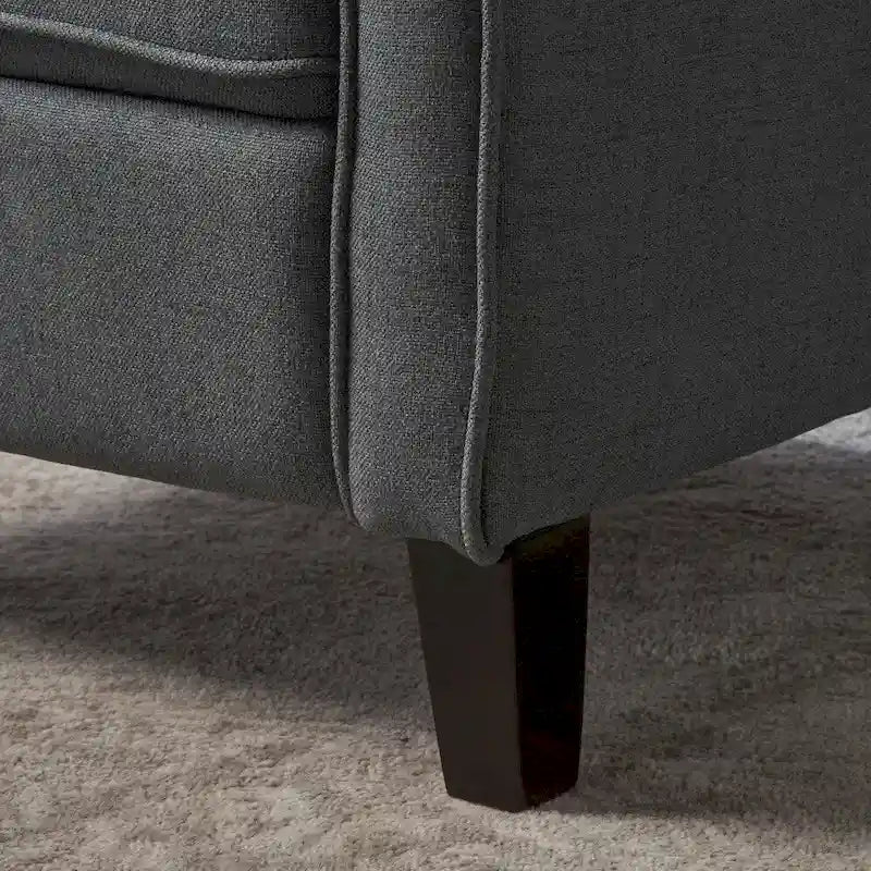 Fauteuil inclinable traditionnel en tissu 100% polyester Pieds en bois de bouleau Design peu encombrant 69,9 cm L Gris anthracite Bleu marine Blé