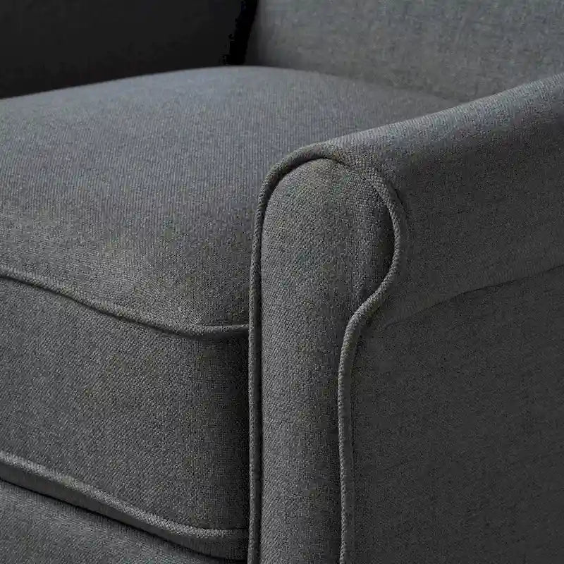 Fauteuil inclinable traditionnel en tissu 100% polyester Pieds en bois de bouleau Design peu encombrant 69,9 cm L Gris anthracite Bleu marine Blé