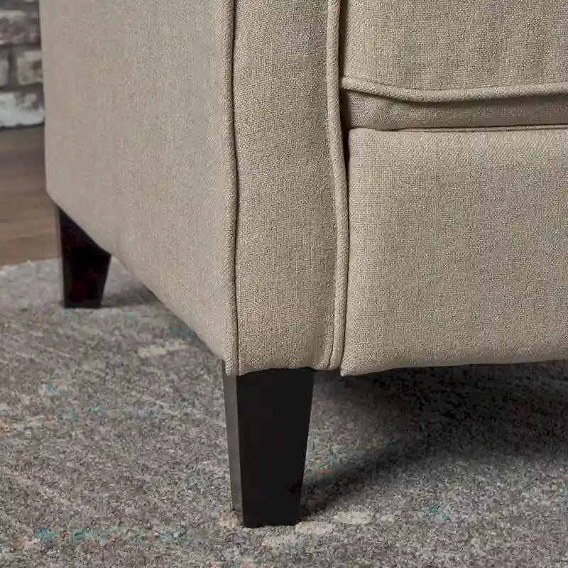 Fauteuil inclinable traditionnel en tissu 100% polyester Pieds en bois de bouleau Design peu encombrant 69,9 cm L Gris anthracite Bleu marine Blé