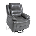 Fauteuil inclinable électrique releveur pour personnes âgées en similicuir à 3 positions avec dossier fendu réglable, coloris gris, crème, noir et caramel
