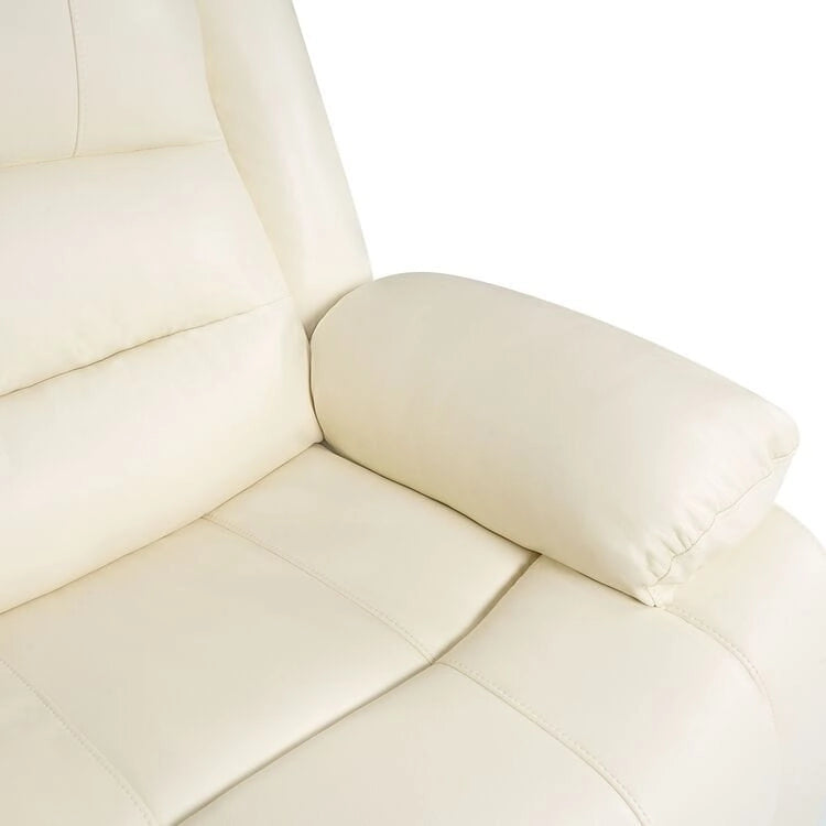 Fauteuil inclinable électrique releveur pour personnes âgées en similicuir à 3 positions avec dossier fendu réglable, coloris gris, crème, noir et caramel
