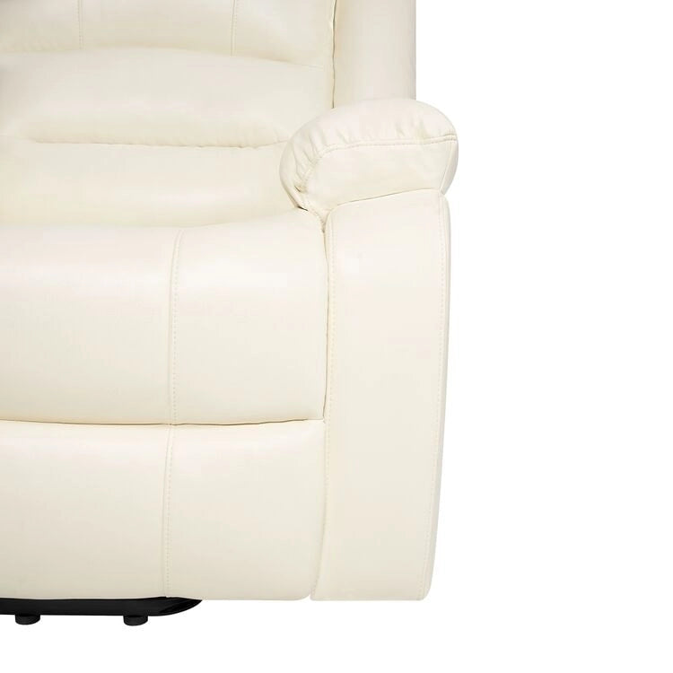 Fauteuil inclinable électrique releveur pour personnes âgées en similicuir à 3 positions avec dossier fendu réglable, coloris gris, crème, noir et caramel