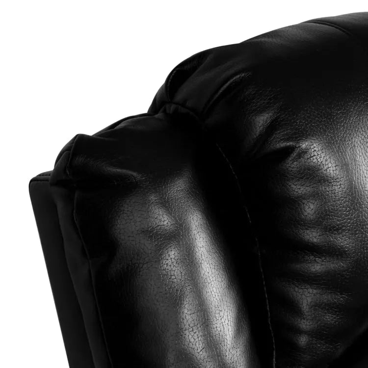 Fauteuil inclinable électrique releveur pour personnes âgées en similicuir à 3 positions avec dossier fendu réglable, coloris gris, crème, noir et caramel