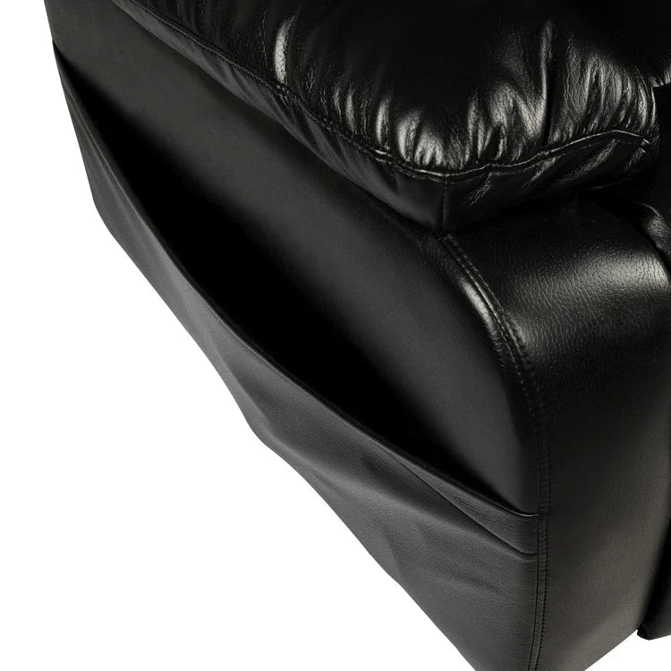 Fauteuil inclinable électrique releveur pour personnes âgées en similicuir à 3 positions avec dossier fendu réglable, coloris gris, crème, noir et caramel