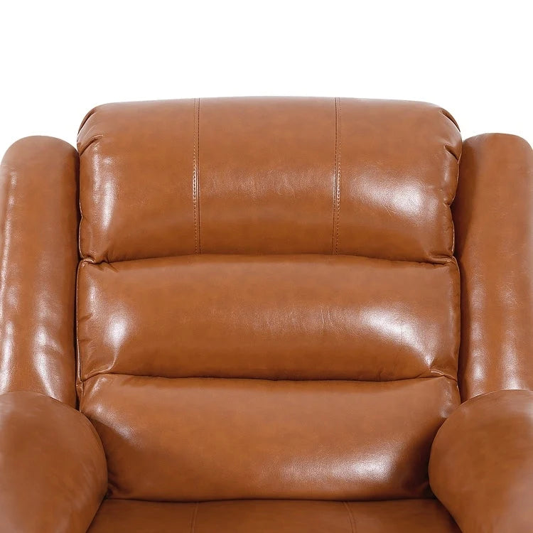Fauteuil inclinable électrique releveur pour personnes âgées en similicuir à 3 positions avec dossier fendu réglable, coloris gris, crème, noir et caramel