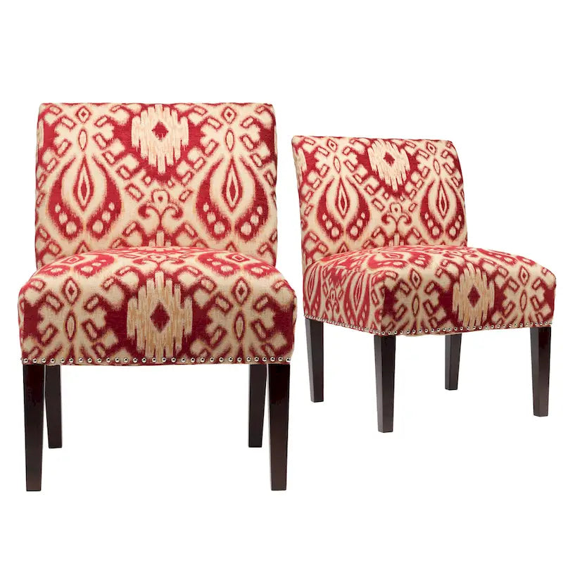 Fauteuil d'appoint Slipper, Rayonne et polyester, Clous décoratifs argentés, Dossier bas, 58 cm de large, 5 couleurs