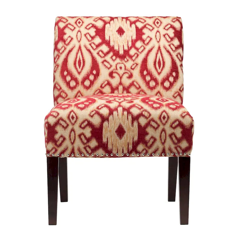 Fauteuil d'appoint Slipper, Rayonne et polyester, Clous décoratifs argentés, Dossier bas, 58 cm de large, 5 couleurs