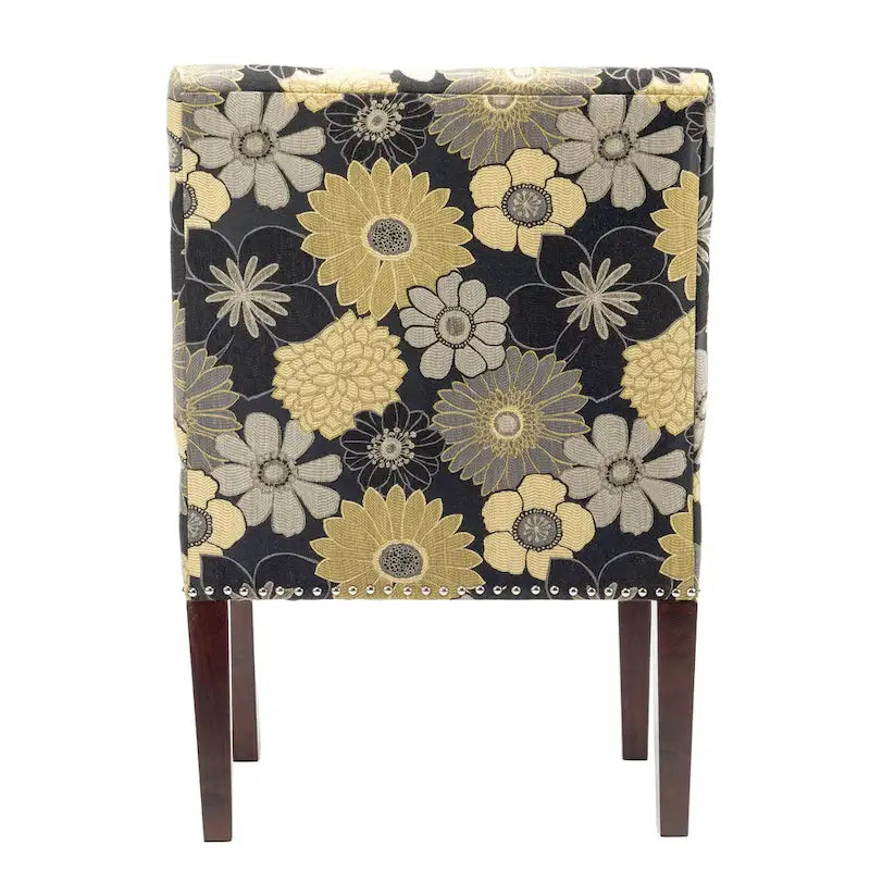 Fauteuil d'appoint Slipper, Rayonne et polyester, Clous décoratifs argentés, Dossier bas, 58 cm de large, 5 couleurs