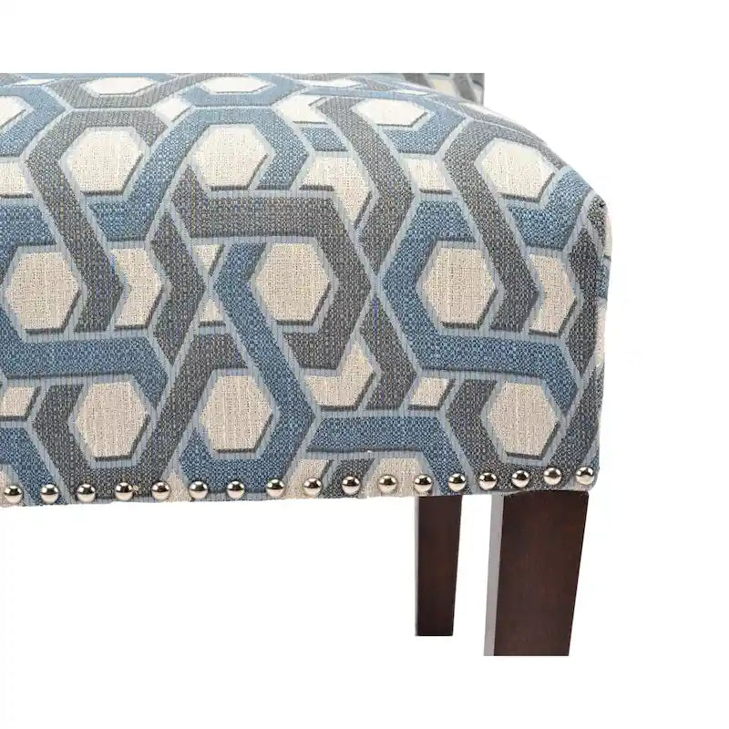 Fauteuil d'appoint Slipper, Rayonne et polyester, Clous décoratifs argentés, Dossier bas, 58 cm de large, 5 couleurs