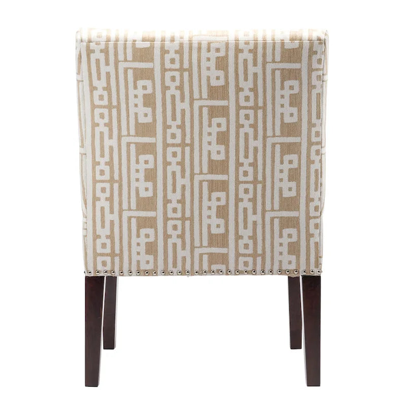 Fauteuil d'appoint Slipper, Rayonne et polyester, Clous décoratifs argentés, Dossier bas, 58 cm de large, 5 couleurs