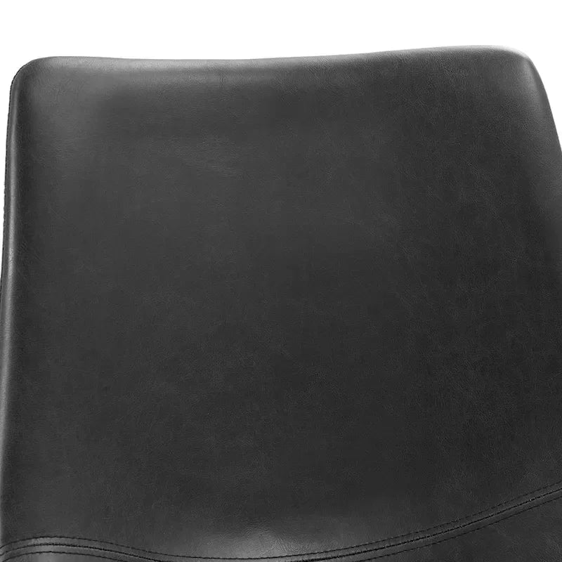 Lot de 2 tabourets de comptoir 66 cm, assise baquet en similicuir, pieds luge en acier thermolaqué, repose-pieds, 136 kg, bleu marine, gris, vert, noir, marron