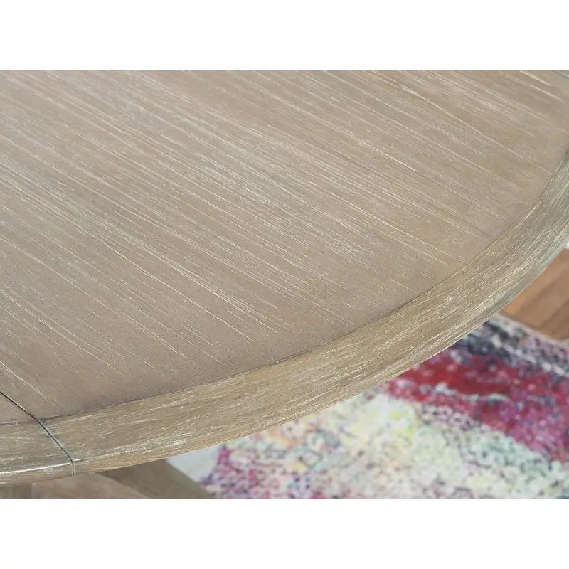 Table à manger à abattants en bois massif Piédestal S'étend de 61 cm à 107 cm Peut accueillir 2 à 4 personnes Gain de place Gris délavé rustique Marron Ferme