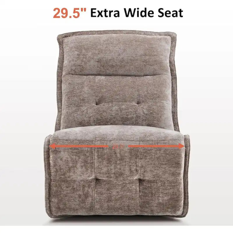 Fauteuil inclinable électrique sans accoudoirs, ports USB-A et C, dégagement mural de 8,9 cm, inclinaison à 140°, 145 kg, 5 couleurs