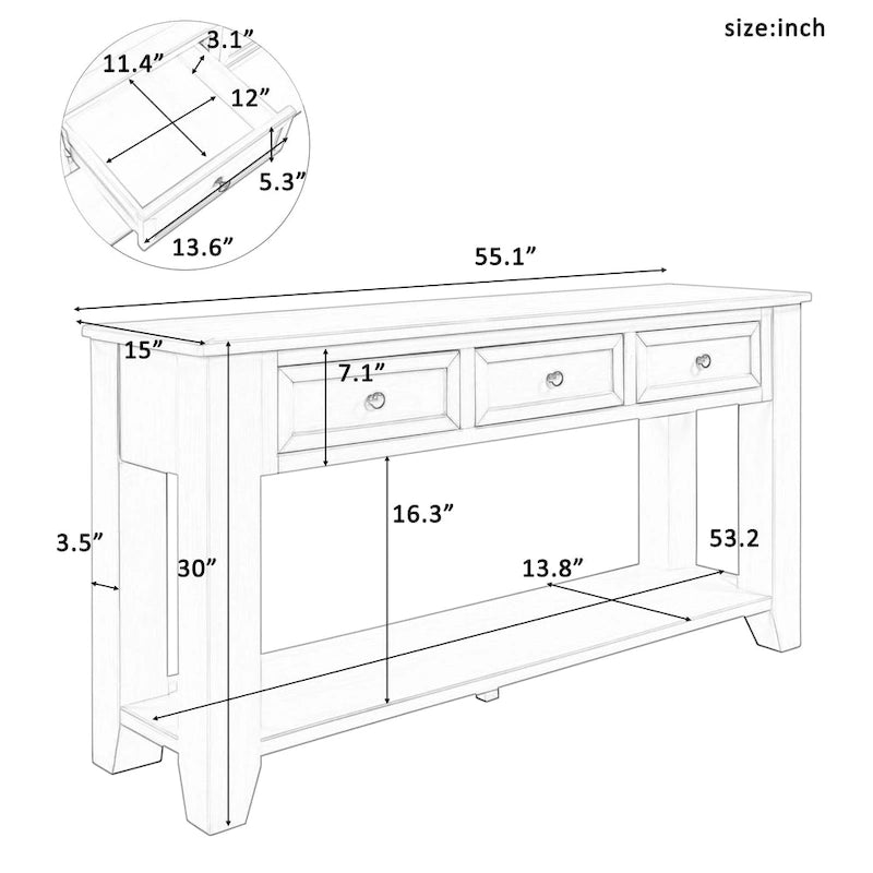 Buffet de rangement Accent, MDF et bois massif, poignées en métal, plateau de 77 kg, expresso/noir/blanc