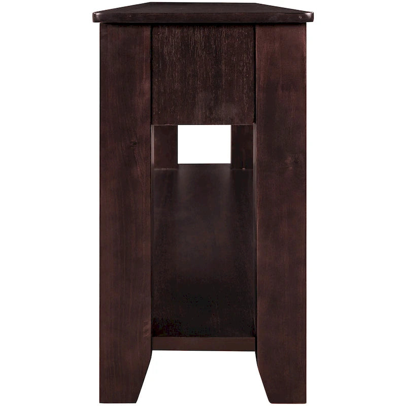 Buffet de rangement Accent, MDF et bois massif, poignées en métal, plateau de 77 kg, expresso/noir/blanc