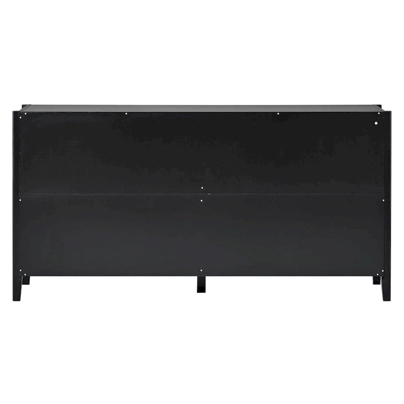 Buffet de rangement Accent, MDF et bois massif, poignées en métal, plateau de 77 kg, expresso/noir/blanc