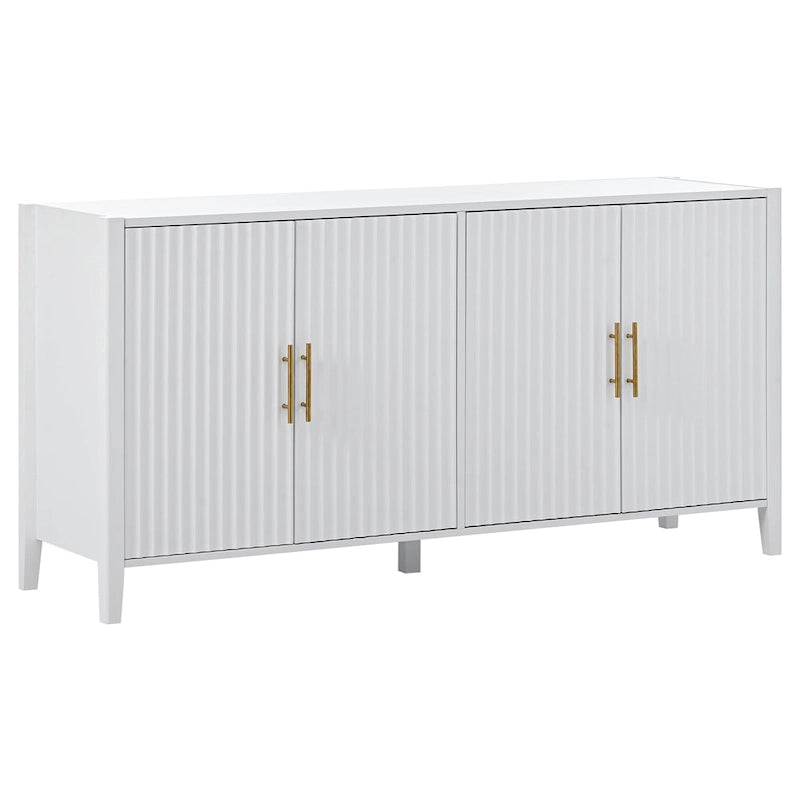 Buffet de rangement Accent, MDF et bois massif, poignées en métal, plateau de 77 kg, expresso/noir/blanc