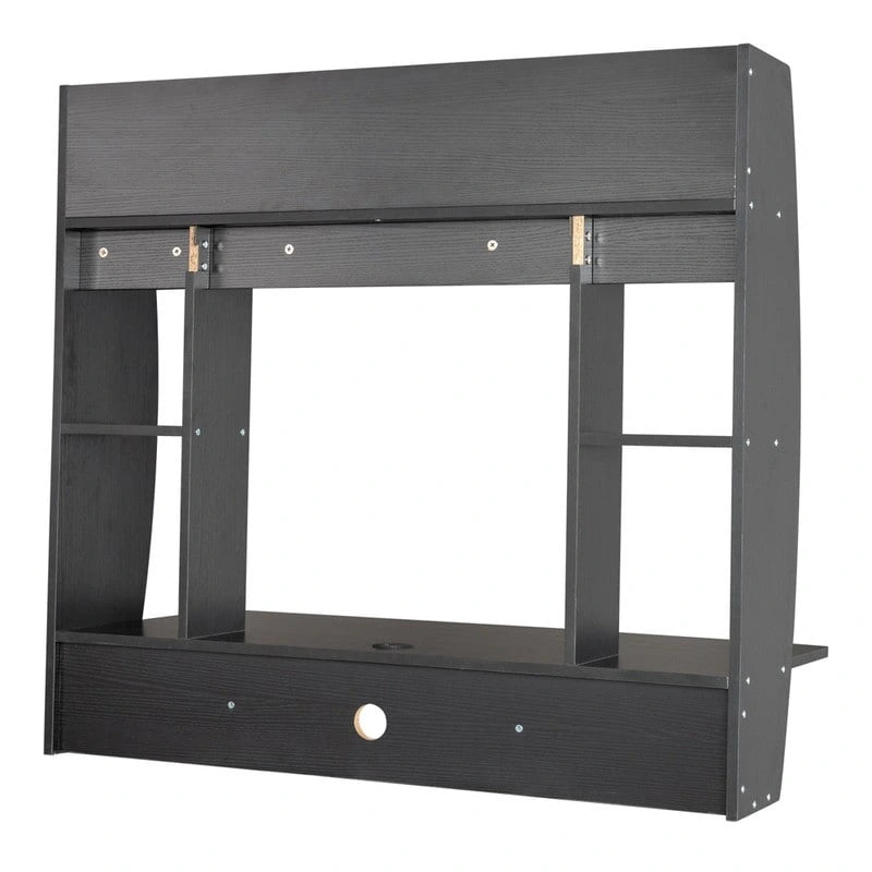 Bureau d'ordinateur mural flottant de 99 cm, aggloméré E1, gain de place, pour bureau à domicile, capacité de 30 kg, noir, bleu, blanc