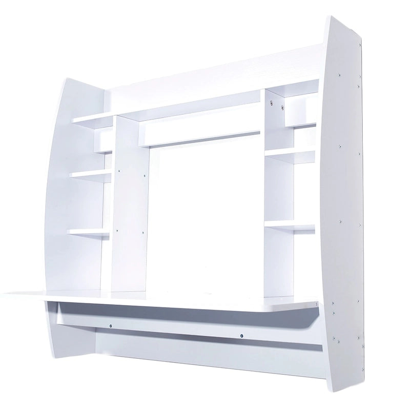 Bureau d'ordinateur mural flottant de 99 cm, aggloméré E1, gain de place, pour bureau à domicile, capacité de 30 kg, noir, bleu, blanc