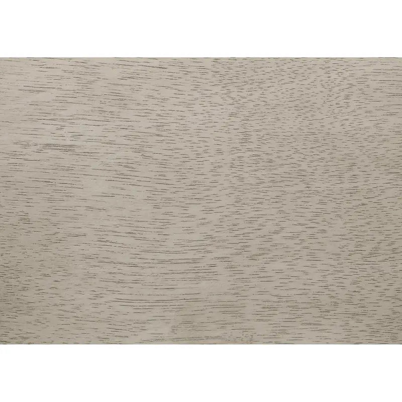 Ensemble de salle à manger 7 pièces Table rectangulaire 6 chaises Bois massif bicolore Dossier à lattes Assises en lin gris Style moderne du milieu du siècle Gris antique