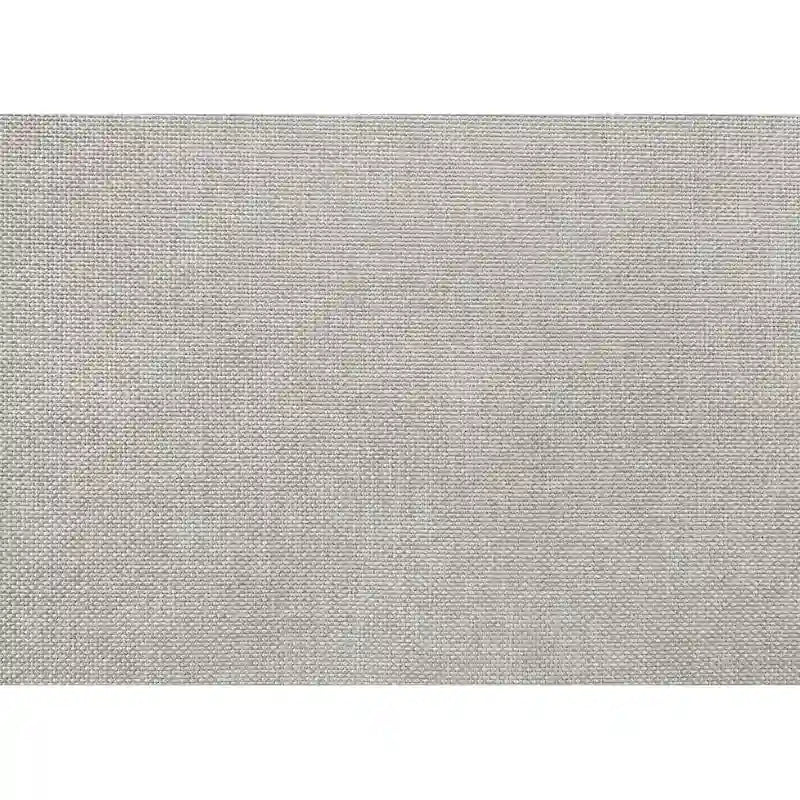 Ensemble de salle à manger 7 pièces Table rectangulaire 6 chaises Bois massif bicolore Dossier à lattes Assises en lin gris Style moderne du milieu du siècle Gris antique