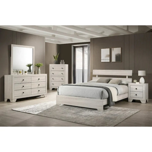 Annis 4 Piece White Platform Bedroom Set