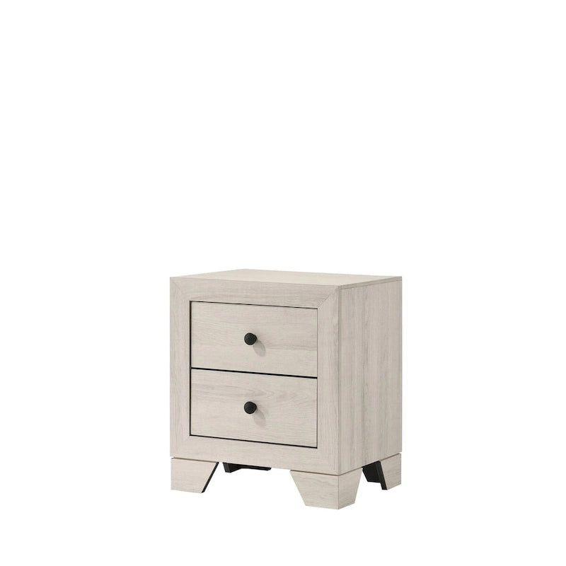 Ensemble de chambre à coucher 4 pièces avec plateforme, blanc, minimaliste moderne, lit + 2 tables de chevet + commode, simple/double/grand/très grand