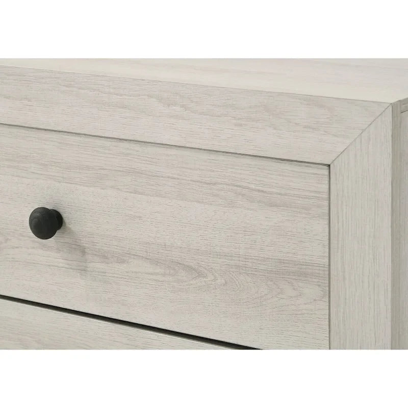 Ensemble de chambre à coucher 4 pièces avec plateforme, blanc, minimaliste moderne, lit + 2 tables de chevet + commode, simple/double/grand/très grand