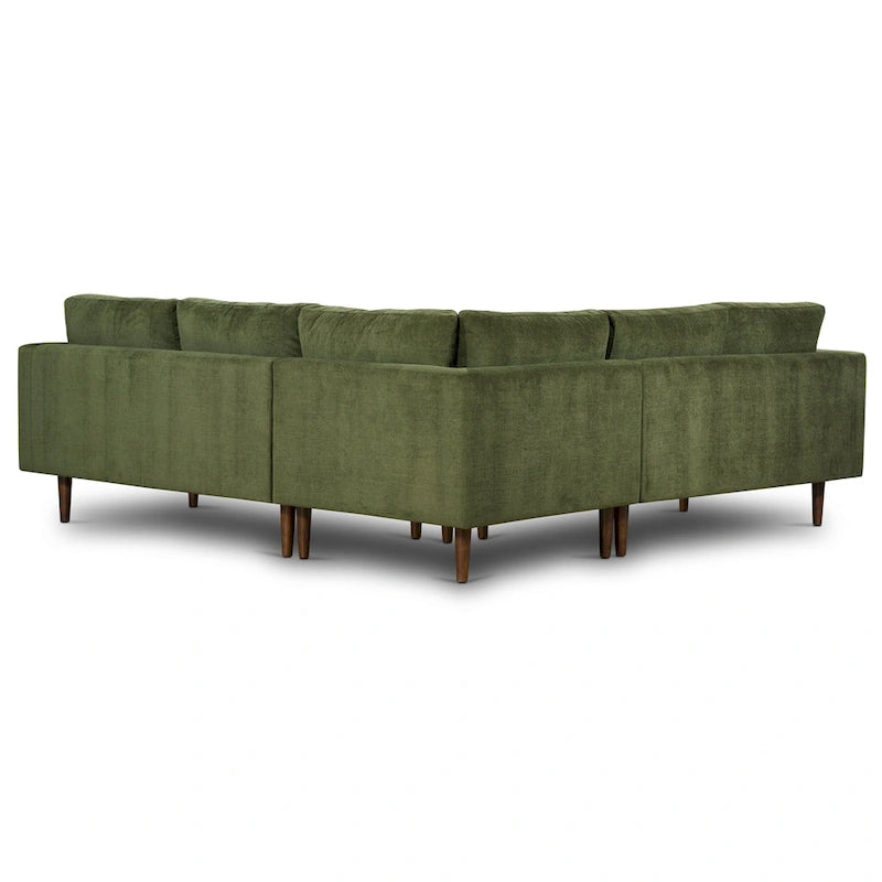 Canapé d'angle, 249x249 cm, Surmatelas en plumes, Cadre en bois séché au four, Velours/Tissu de performance