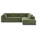Canapé d'angle en L avec méridienne, cadre en bois dur séché au four, mousse haute résilience, 310 cm de large, orientation gauche/droite