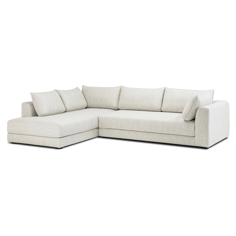 Canapé d'angle en L avec méridienne, cadre en bois dur séché au four, mousse haute résilience, 310 cm de large, orientation gauche/droite