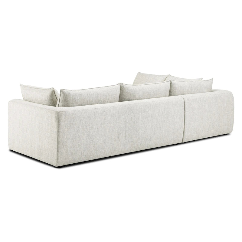 Canapé d'angle en L avec méridienne, cadre en bois dur séché au four, mousse haute résilience, 310 cm de large, orientation gauche/droite