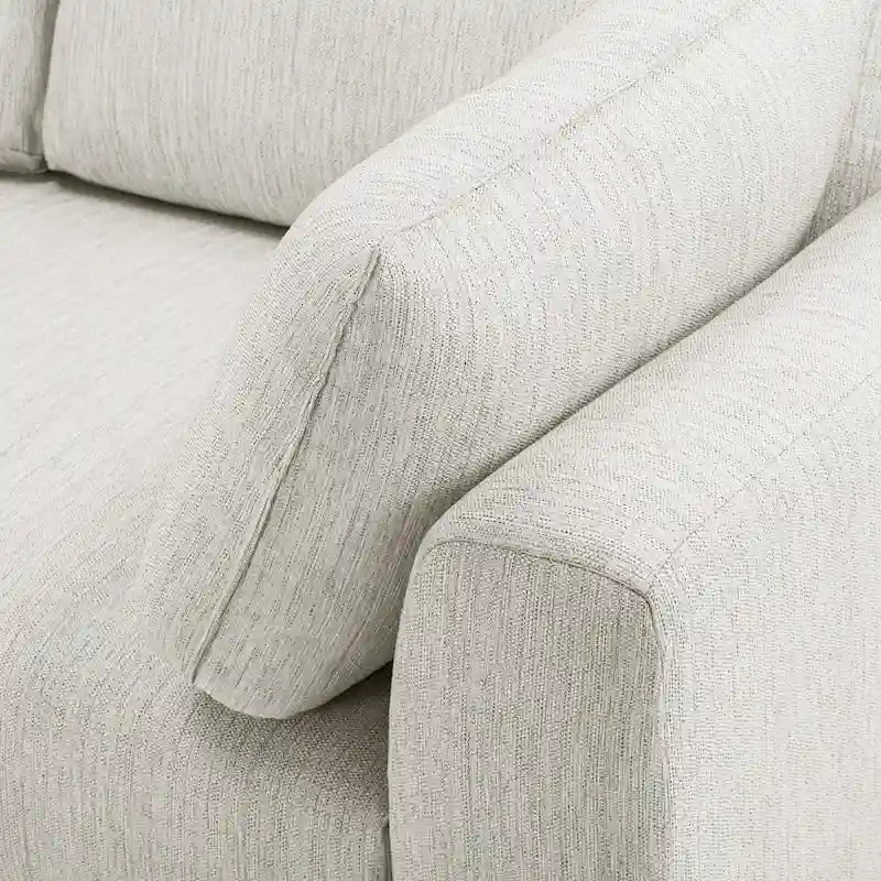 Canapé d'angle en L avec méridienne, cadre en bois dur séché au four, mousse haute résilience, 310 cm de large, orientation gauche/droite