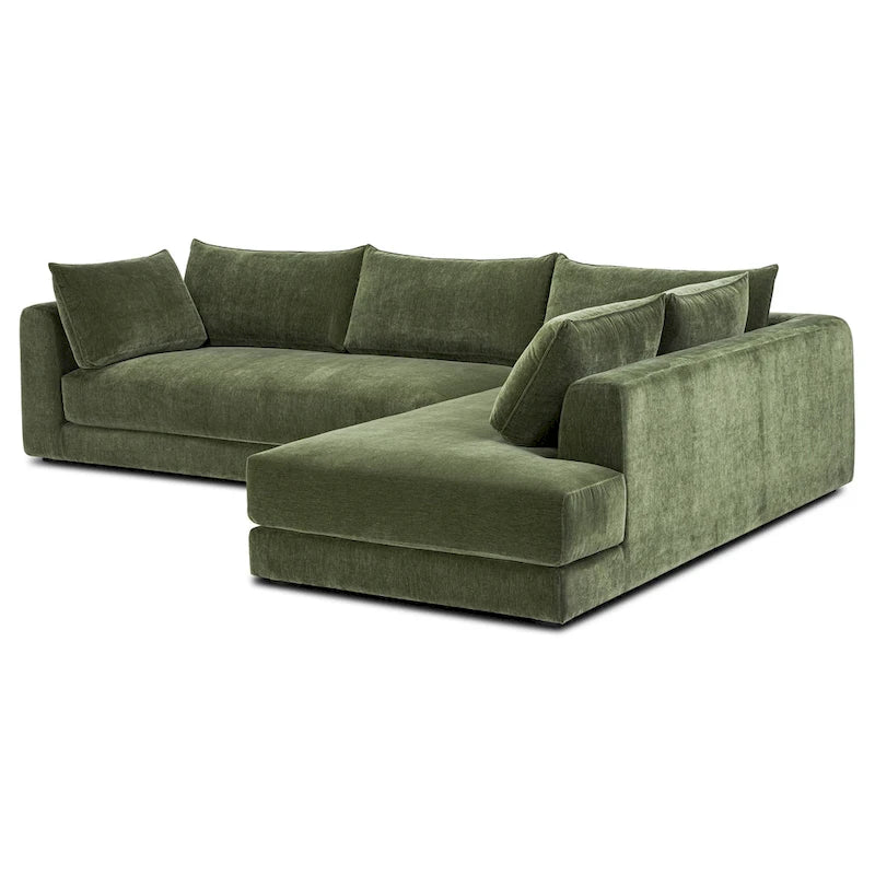 Canapé d'angle en L avec méridienne, cadre en bois dur séché au four, mousse haute résilience, 310 cm de large, orientation gauche/droite
