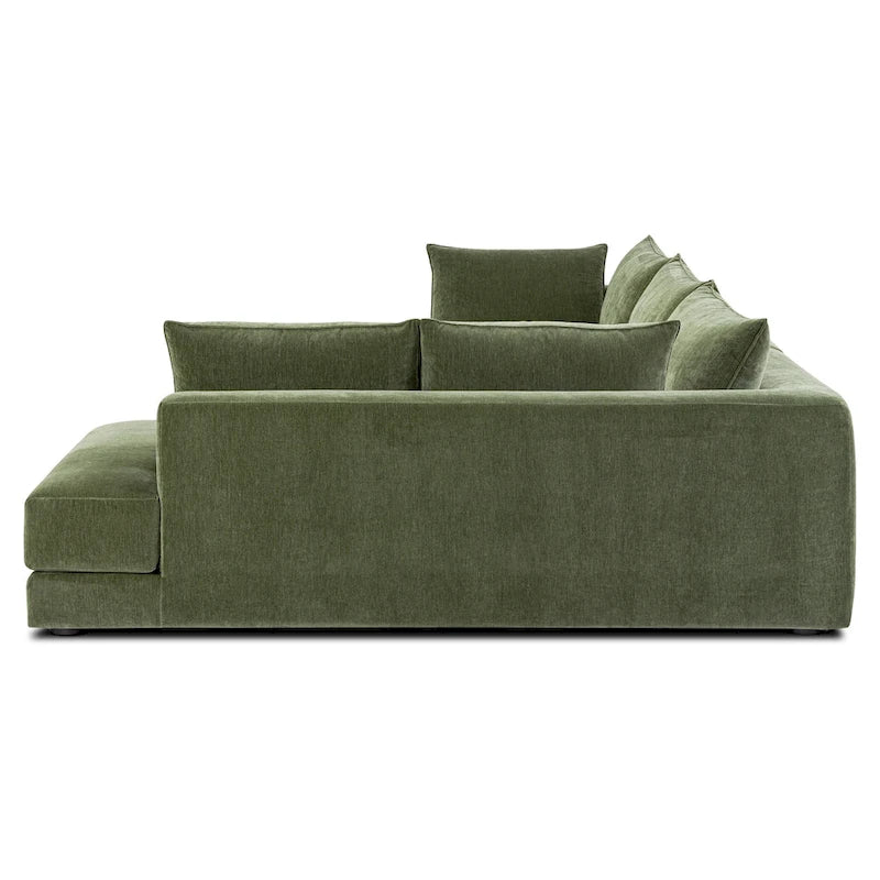 Canapé d'angle en L avec méridienne, cadre en bois dur séché au four, mousse haute résilience, 310 cm de large, orientation gauche/droite