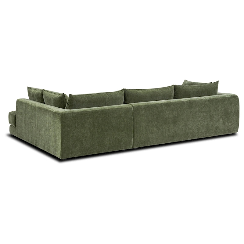 Canapé d'angle en L avec méridienne, cadre en bois dur séché au four, mousse haute résilience, 310 cm de large, orientation gauche/droite