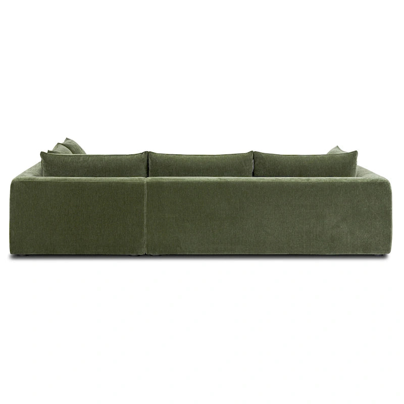 Canapé d'angle en L avec méridienne, cadre en bois dur séché au four, mousse haute résilience, 310 cm de large, orientation gauche/droite