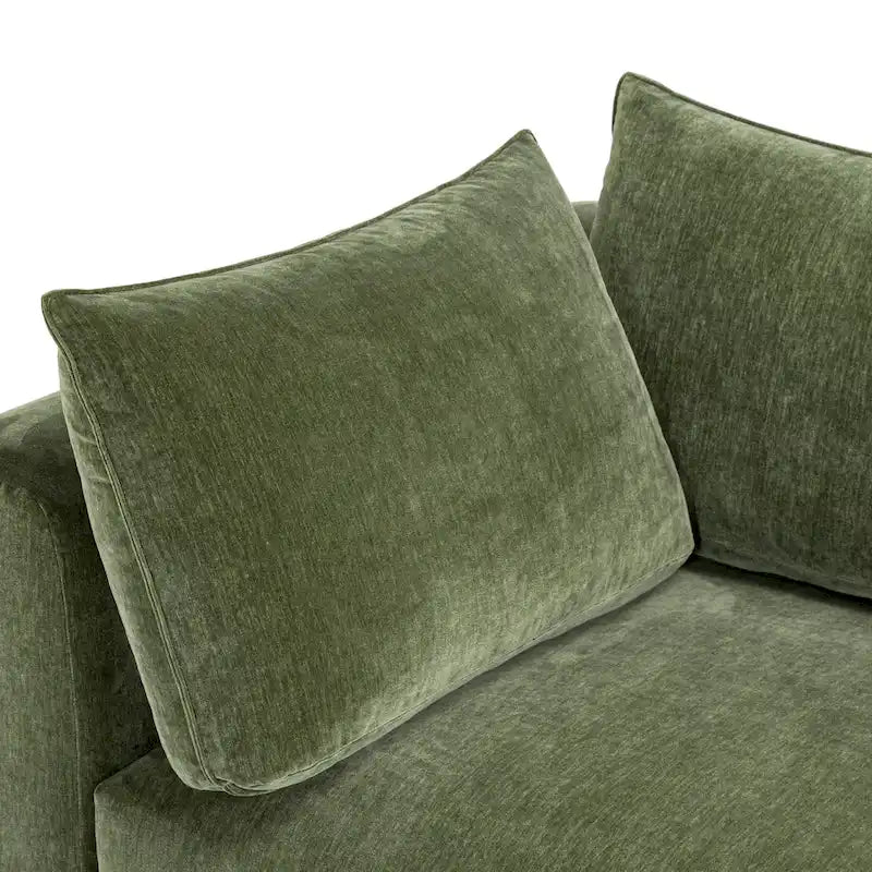 Canapé d'angle en L avec méridienne, cadre en bois dur séché au four, mousse haute résilience, 310 cm de large, orientation gauche/droite