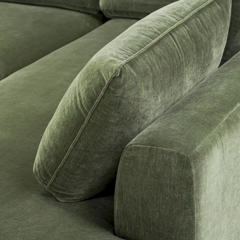 Canapé d'angle en L avec méridienne, cadre en bois dur séché au four, mousse haute résilience, 310 cm de large, orientation gauche/droite