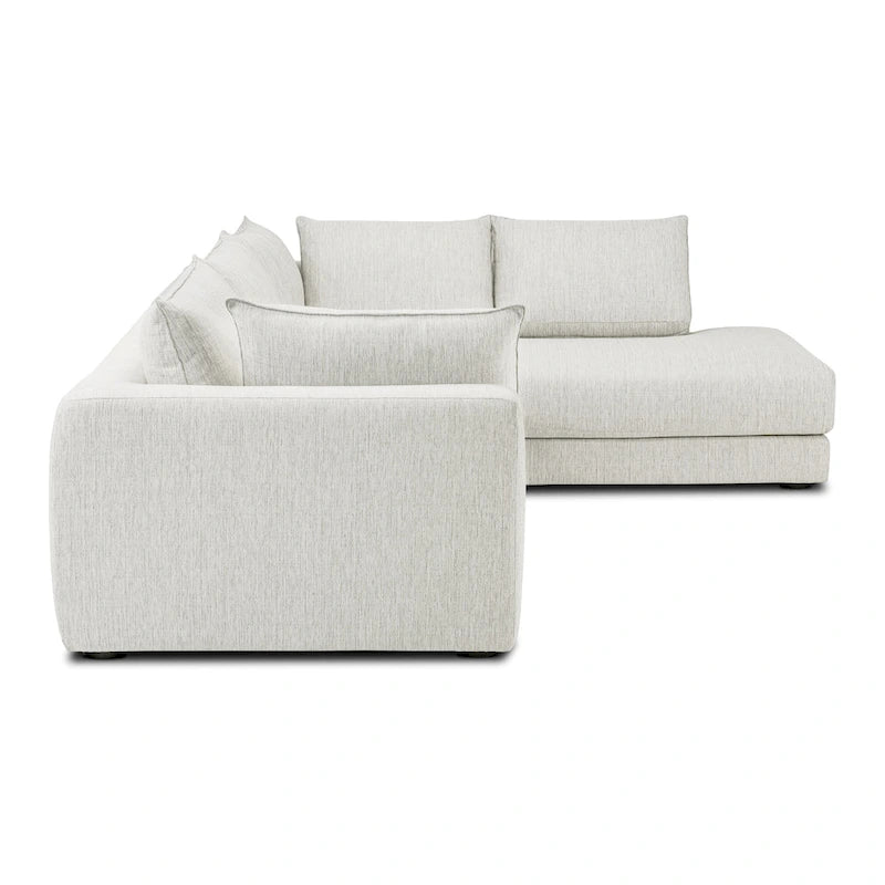 Canapé d'angle en L avec méridienne, cadre en bois dur séché au four, mousse haute résilience, 310 cm de large, orientation gauche/droite