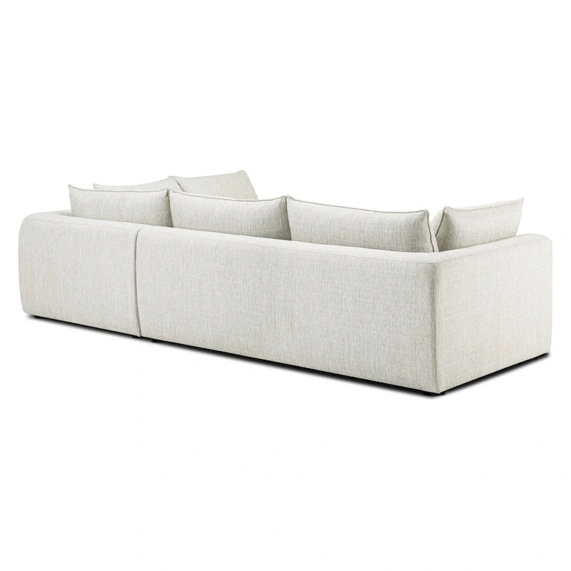 Canapé d'angle en L avec méridienne, cadre en bois dur séché au four, mousse haute résilience, 310 cm de large, orientation gauche/droite