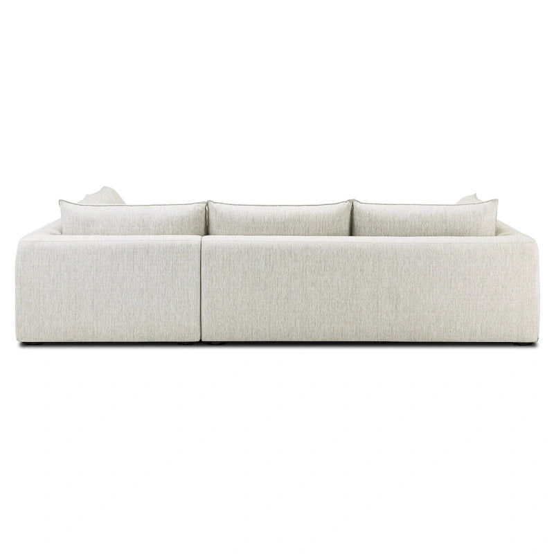 Canapé d'angle en L avec méridienne, cadre en bois dur séché au four, mousse haute résilience, 310 cm de large, orientation gauche/droite