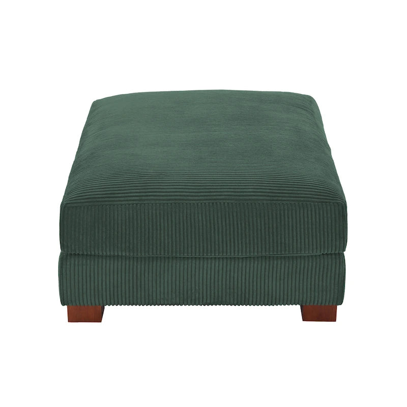 Ottoman rectangulaire en velours côtelé, pieds en bois massif, housse amovible, 400 kg, 106,4 cm (L), 7 couleurs