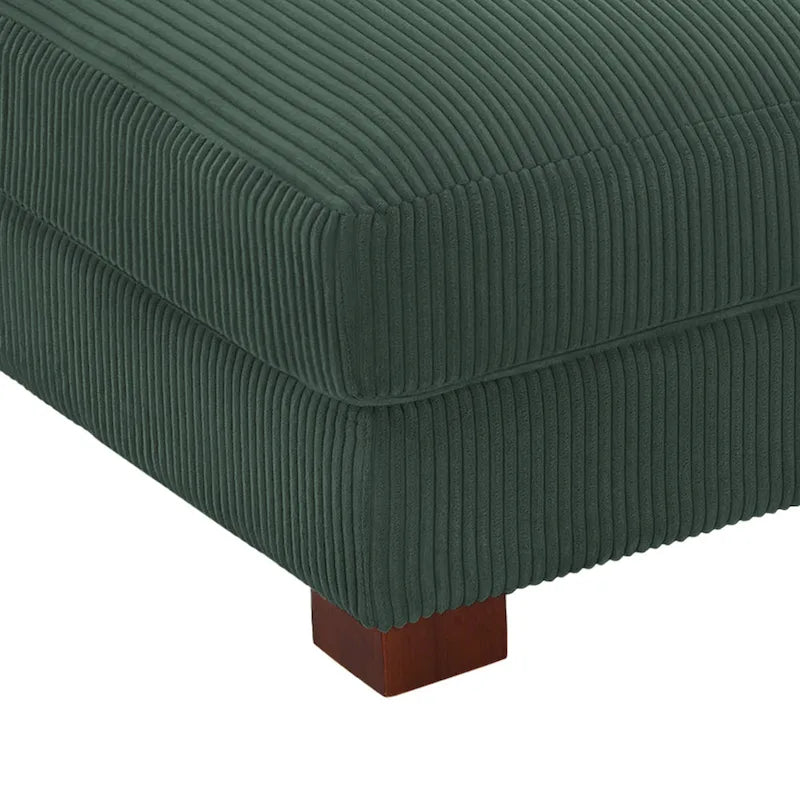 Ottoman rectangulaire en velours côtelé, pieds en bois massif, housse amovible, 400 kg, 106,4 cm (L), 7 couleurs