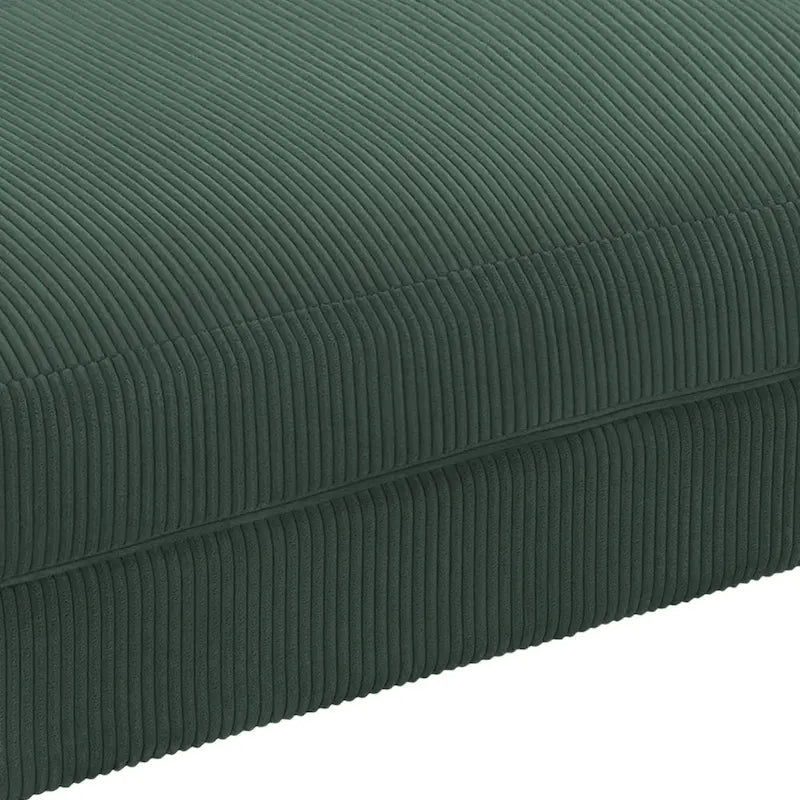 Ottoman rectangulaire en velours côtelé, pieds en bois massif, housse amovible, 400 kg, 106,4 cm (L), 7 couleurs