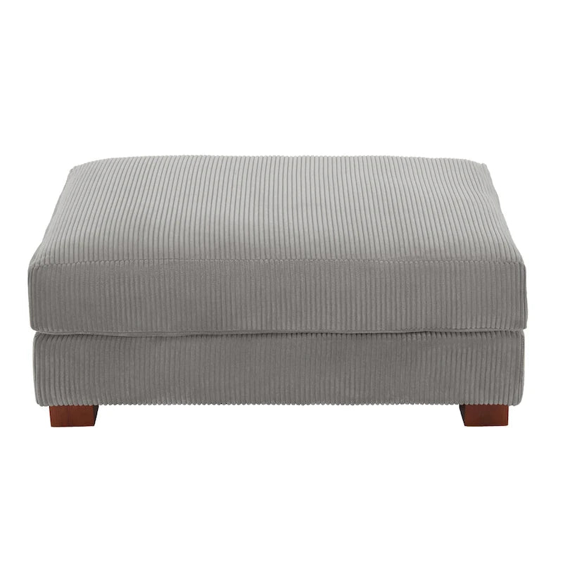 Ottoman rectangulaire en velours côtelé, pieds en bois massif, housse amovible, 400 kg, 106,4 cm (L), 7 couleurs